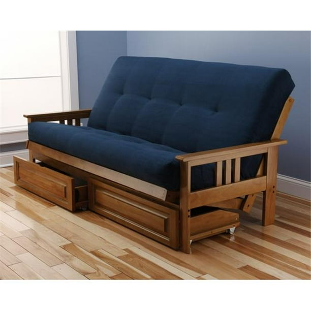 Mainstays Deluxe Wood Arm Futon With 7in Mattress Walmart Com Walmart Com