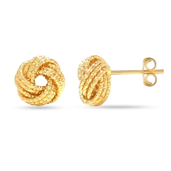 LeCalla 925 Sterling Silver Hypoallergenic Yellow-Gold Plated Love Knot Stud Earrings Jewelry Gifts for Women and Teen 9MM