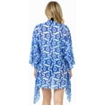 thumbnail image 2 of LA LEELA Women's Chiffon Summer Tropical Beach Loose Casual Kimono Tops Beachwear Duster Cardigan Cover up Kimonos for Women L-XL Dodger, Turtle, 2 of 5