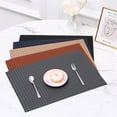 thumbnail image 3 of Stylish and Functional Dual Sided Leather Placemats Heatproof Set of 6, 3 of 10
