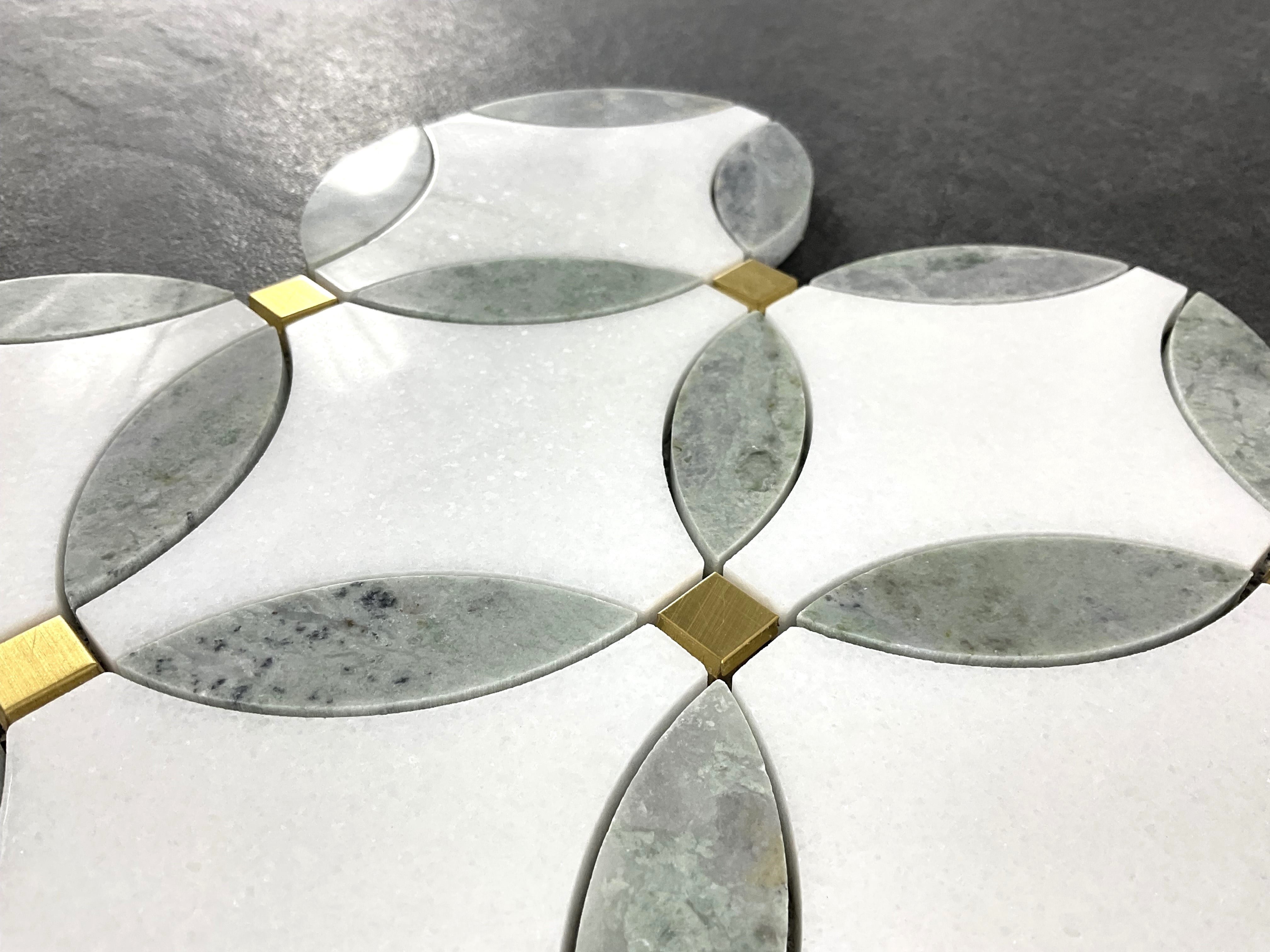 Waterjet Marble And Metal Wall Mosaic Tile - Case (10 Sheets)