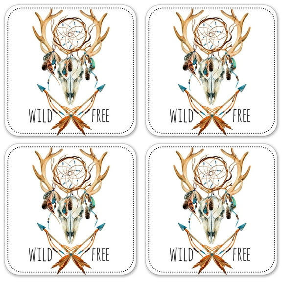 Vinyl Drink Coasters - Set of 4 - Wild & Free