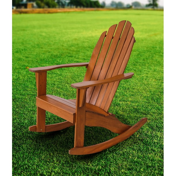 Mainstays Wood Adirondack Rocking Chair, Natural - Walmart.com - Walmart.com