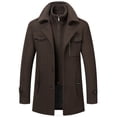 thumbnail image 1 of Abrigo de lana de invierno para hombre, abrigo de lana de cuello doble informal para hombre, 1 of 5