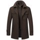 thumbnail image 1 of Abrigo de lana de invierno para hombre, abrigo de lana de cuello doble informal para hombre, 1 of 5