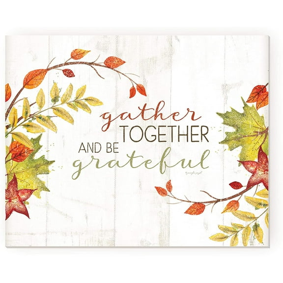 Gather Together And Be Grateful Rustic Wood Wall Sign 12x15 (Unframed)