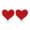 Red, variant on Women Crystal Heart Stud Earrings Colored Painting Cocktail Costume Party Jewelry