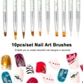 thumbnail image 4 of Labymos 10pcs/set Nail Art Brush Painting Drawing Pen Builder Flat Gradient Line Acrylic Crystal Tips Design Manicure Tools, 4 of 5