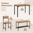thumbnail image 6 of LDAILY Dining Table Set for 4, Kitchen Table with Bench and Chairs, Smooth Foot Pads, Space Saving Modern Wooden Table and Chairs Set of 4 for Dining Room, Apartment, Living Room (Rustic Brown), 6 of 18