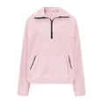 thumbnail image 4 of Maplenight Women Sherpa Fleece Pullover Quarter Zip Long Sleeve Fluffy Soft Sweaters with Pocket Winter Thermal Clothes, 4 of 7