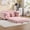 Pink, variant on 53" Foldable Convertible Loveseat Sleeper Sofa Bed, Pull-Out Loveseat Convertible with usb port, Sofa Bed Couch with side pockets for apartment living room use, Cream White