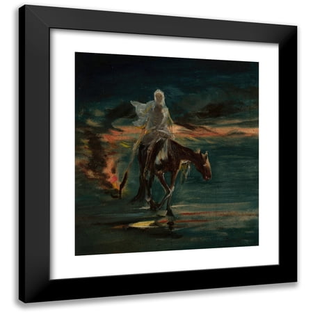 Adam Chmielowski 12x13 Black Modern Framed Museum Art Print Titled - Death, Central Section of the Triptych “Disaster”, Sketch (1870)