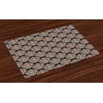 thumbnail image 1 of Ambesonne Damask Place Mats Set of 4, Classical Venetian Motif, Standard Size, Black Cream Red, 1 of 4