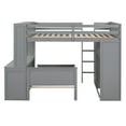 thumbnail image 5 of Harper & Bright Designs Full Over Twin Bunk Bed with Desk, Solid Wood Bunk Bed with Storage Shelves and Wardrobe, Twin Size Loft Bed with a Stand-Alone Bed, Gray, 5 of 13