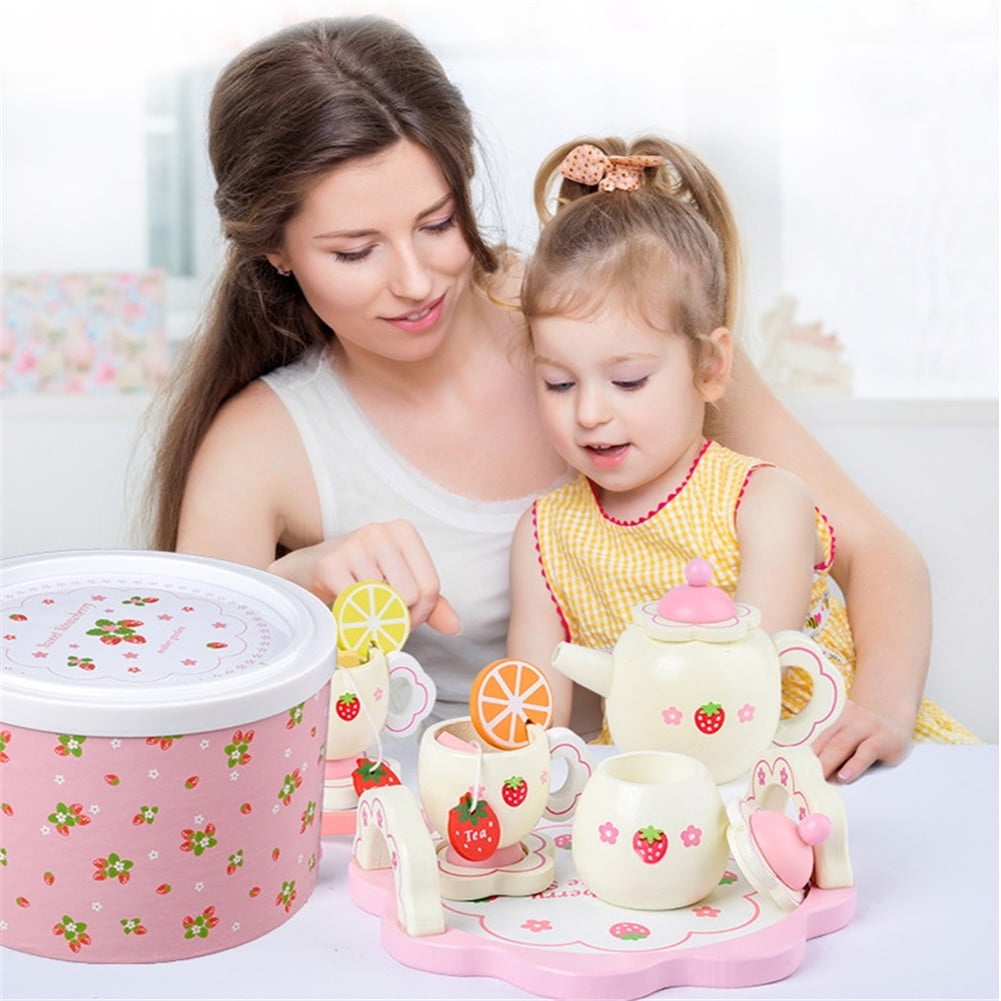 wooden tea party set