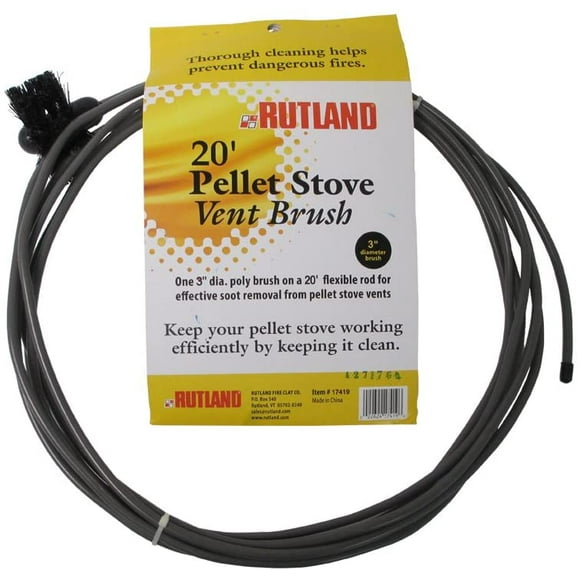 Rutland 3-Inch Pellet Stove/Dryer Vent Brush with 20-Feet Handle