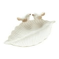 thumbnail image 1 of KLKCMS Ceramic Leaf Birds Statues Trinket Dish Tray Candy Plate for Woman Girl White, 1 of 9