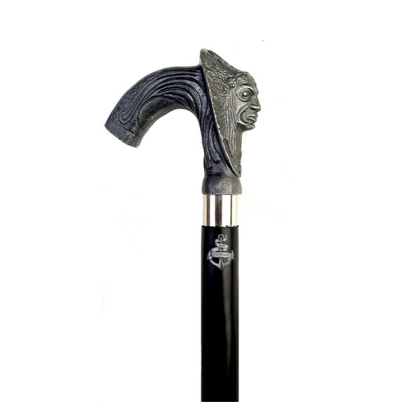 AM NAUTICALS Wild Man Head Designer Wooden Walking Cane For Men and Women