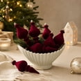thumbnail image 6 of 2026 Christmas Indoor Decoration Flocked Finial Christmas Tree Ornaments 6Pcs Vintage Hanging Spire Drop Baubles Assorted Shapes For Xmas Party Decor, 6 of 7