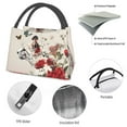 thumbnail image 4 of Yiaed Floral Leopard Butterflies Print Lunch box lunch bag Portable Insulated Lunch Box for Women Men Cooler Tote Bag with Front Pocket for Work Picnic Travel, 4 of 6
