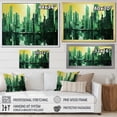 thumbnail image 4 of Designart "Verdant Jade Urban Mosaic I" Skyscrapers Floater Framed Wall Decor, 4 of 5