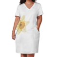 thumbnail image 2 of Vestido de verano de silueta de Narciso para mujer traje holgado con bolsillos elegante para fiesta diario, 2 of 6