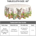 thumbnail image 3 of Spring Easter Round Tablecloth 60x60 Inch Cute Bunny Eggs Watercolor Floral Decorative Table Cloth Washable Polyester Fabric Farmhouse Holiday Tablecloths for Home Kitchen Party Dinner Decor, 3 of 6