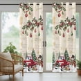 thumbnail image 5 of Outdoor Curtains for Patio Waterproof, Christmas Outdoor Privacy Panels Grommet, Xmas Snowman Truck Snowflake Tree Balls Vintage Blackout Outside Curtains for Porch/Cabana 54"x84", 2 Panels, 5 of 8