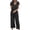 Dark Gray, variant on IROINNID Short Sleeve Jumpsuit For Women Full-Length Fashion Summer Casual Wide Leg Pants Jumpsuit