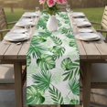thumbnail image 4 of Summer Botanical Table Runner 72 Inches, Monstera Palm Leaves Green Bed Runner Dresser Scarves Tabletop for Indoor Outdoor Parties/Ceremony/Banquet, 14" x 72", 4 of 9