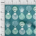 thumbnail image 2 of oneOone Viscose Jersey Teal Green Fabric Sea Shells Ocean Fabric For Sewing Printed Craft Fabric By The Yard 60 Inch Wide, 2 of 4