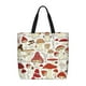 thumbnail image 1 of Disketp Cartoon Mushrooms Bolsa Tote de Lona para Mujer, Bolso de Hombro y Cruzado con Cierre de Cremallera, 1 of 6