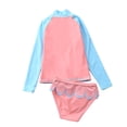 thumbnail image 2 of HAWEE Little Girls Two Pieces Rash Guard Swimsuit Set Long Sleeve Print Bikini Bathing Suit UPF50+ Beach Swimwear, 2 of 3