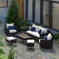 thumbnail image 2 of RST Brands Milo 7 PC Resin Outdoor Espresso Deep Seating Set - Bliss Ink/White, 2 of 7
