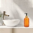 thumbnail image 2 of Unique Bargains 1 Pc Durable Cylinder Argyle Soap Dispenser 13.53oz Orange Black, 2 of 6