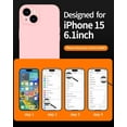 thumbnail image 5 of Compatible with iPhone 15 Case,Upgrade Liquid Silicone,with 2× Screen Protector[Enhanced Camera Protection][Scratch-Resistant Soft Microfiber Lining] Slim Cover Phone Cases (Pink), 5 of 12