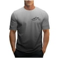 thumbnail image 2 of COSFO Gradient Men Shirts Short Sleeve Casual Running Tops Pullover Crew Neck Loose Outdoor Graphic Tees, 2 of 5