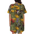 thumbnail image 6 of Fotbe Humming Bird Print Pajama Set for Women 2 Piece Loungewear Short Sleeve Tops and Shorts Set Soft Sleepwear-Large, 6 of 7
