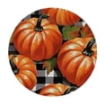 thumbnail image 4 of HAOXIT Autumn Pumpkins Checkerboard Tablecloth with Elastic Edge, Round Table Cloth Happy Thanksgiving Washable Reusable Table Cover for Kitchen Dining Party Picnic 38-42, 4 of 8
