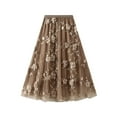 thumbnail image 3 of CAIXIA Skirts for Women Dressy Ruffled Styles Hawaiian Stretchy 2026 Elastic High Waist Chiffon Flowy Skirts with Pockets, 3 of 8
