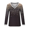 thumbnail image 4 of Viadha Plus Size Tops Women's Solid Colour Tops Vintage Gold Velvet Long Sleeve Tops Long Sleeve V-Neck Shirt, 4 of 8