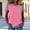 Pink, variant on jtjvou Womens Waffle Knit T Shirts Denim Spliced Short Sleeve Tops Crew Neck Casual Color Block Blouses Tees Pink XXXL