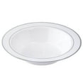 thumbnail image 6 of Efavormart 50 Pack 12oz White Plastic Bowls, Disposable Bowl Round with Silver Rim, 6 of 9