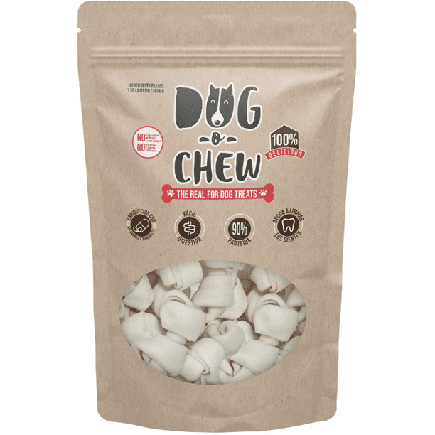 DOG-O-CHEW, Carnaza para Perro. Premio para Perro, Hueso 2"-3" (8cm), Paquete de 20 Piezas DOG-O-CHEW HUESO 2-3