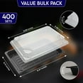 thumbnail image 5 of Klex Disposable Plastic 2.0 Sushi Trays with Lids for Take Out Cake Dessert Carrier Containers, Black/Clear, 9.4" x 5.7", 400 Sets, 5 of 5