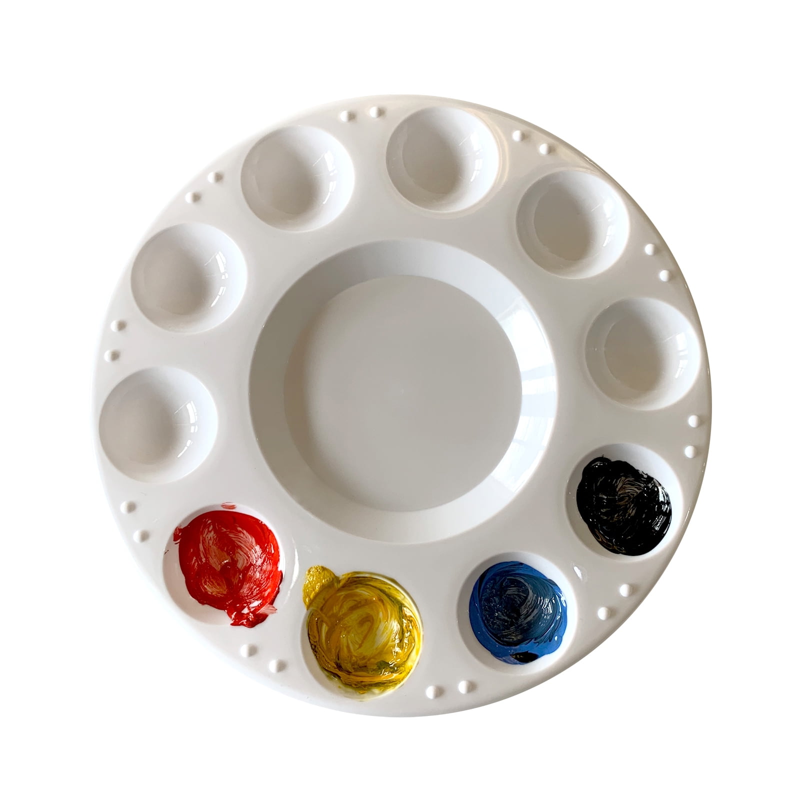 Craft Smart 10-Well Paint Palette with Clear Lid - Plastic Paint Tray for Art & Crafts, School, Parties - Bulk 12 Pack