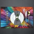 thumbnail image 3 of Placemats Set of 6 Colorful Abstract Line Art Fabric Placemats Square Placemat for Kitchen Table Heat Resistant, Easy to Clean Table Placemats 12x18 Inch, 3 of 5