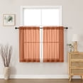 thumbnail image 4 of MKHILL 36 Inch Short Sheer Curtains 2 Panels Set, 42x36 Light Filtering Voile Drapes for Laundry RV Bedroom Small Window, Rod Pocket Panels, Each 42" W x 36" L, Orange, 4 of 7