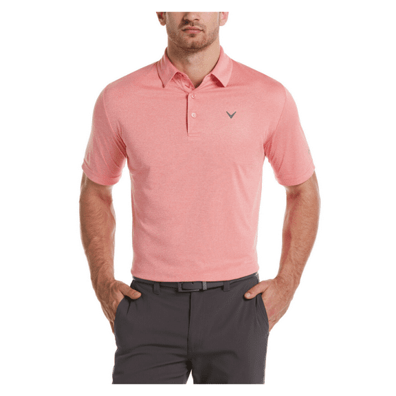 Callaway Mens Swing Tech Birdseye Polo, Coral Heather Size 2XL