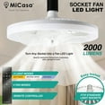thumbnail image 3 of MI TAG Socket Fan LED Light , Screw-in ceiling fan with light, remote controlled socket fan light, 3 of 7